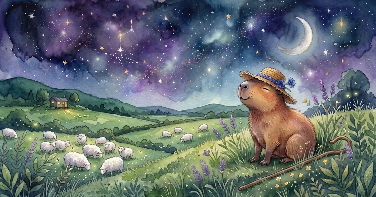 The Sleepy Capybara Shepherd: A Calm Counting-Sheep Nursery Rhyme