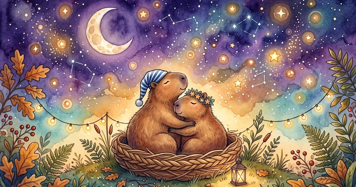 Two Capybaras Under the Stars: A Gentle Lullaby About Togetherness